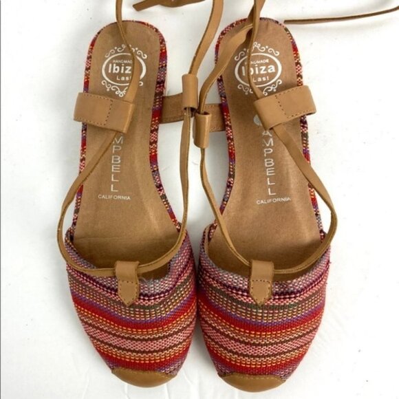Jeffrey Campbell Woven Aztec Screech Sandals Size 6 Bohemian Hippie Wrap Ballet - Picture 3 of 8